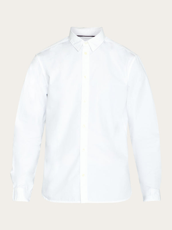 KnowledgeCotton Apparel - MEN ALF regular crispy cotton shirt - GOTS/Vegan Shirts 1010 Bright White