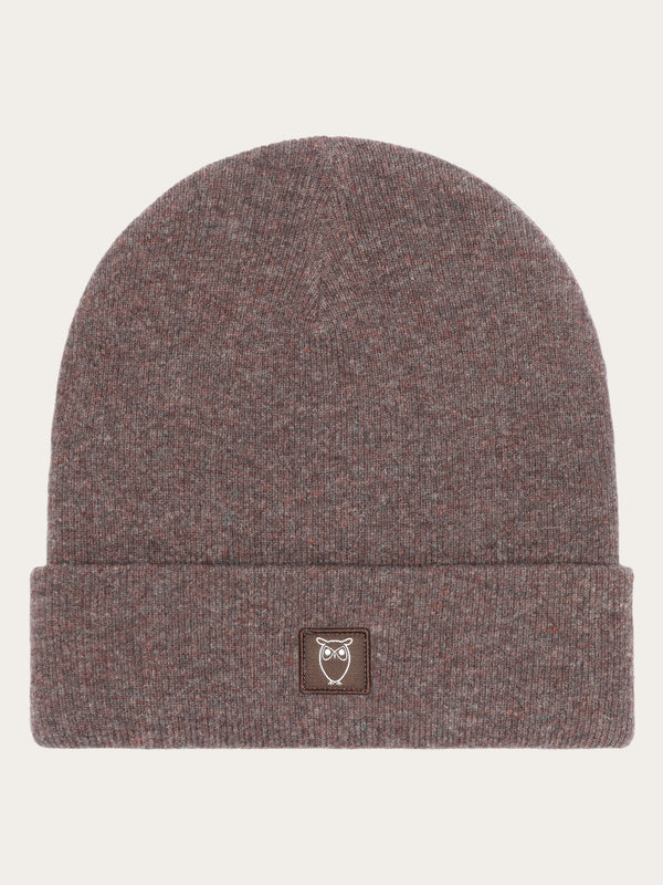 KnowledgeCotton Apparel - UNI Bonnet en laine à double épaisseur Hats 1243 Demitasse (brown)