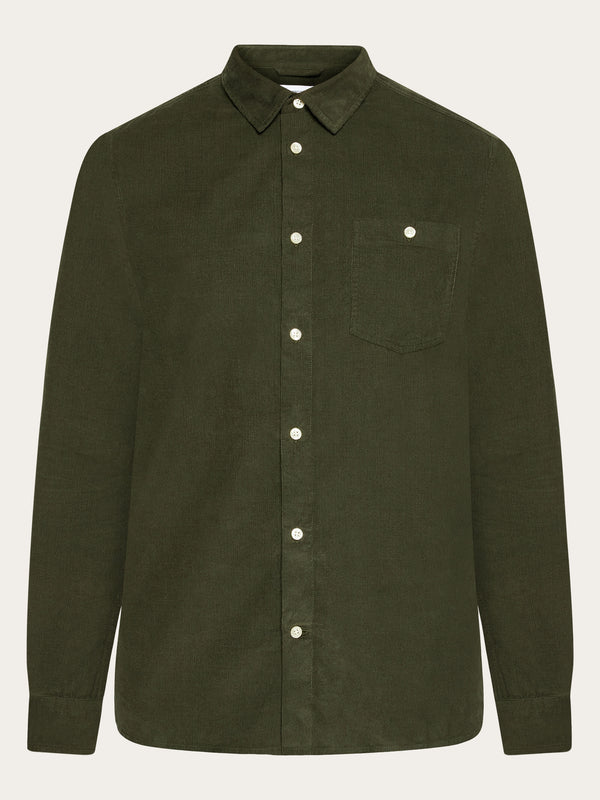 KnowledgeCotton Apparel - MEN Regular fit corduroy shirt Shirts 1090 Forrest Night