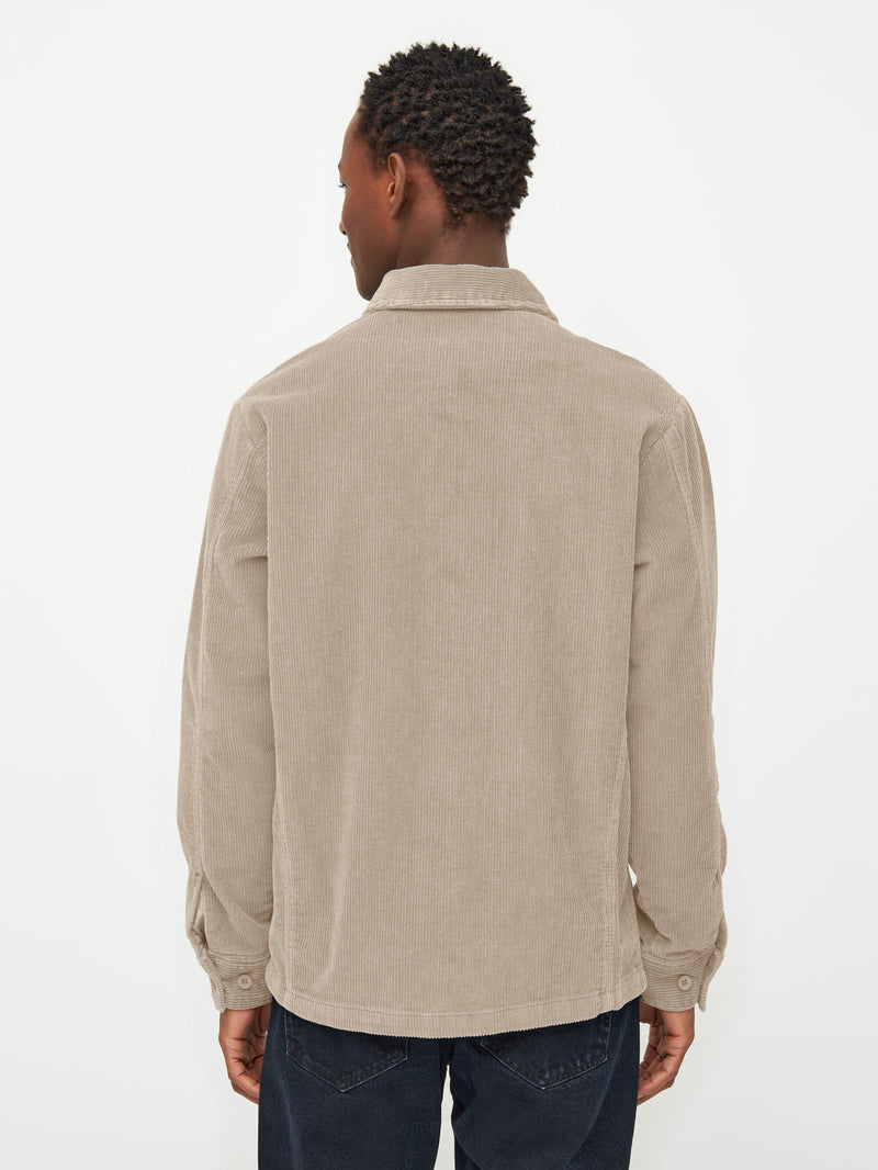 KnowledgeCotton Apparel - MEN Stretched 8-wales corduroy overshirt Overshirts 1228 Light feather gray