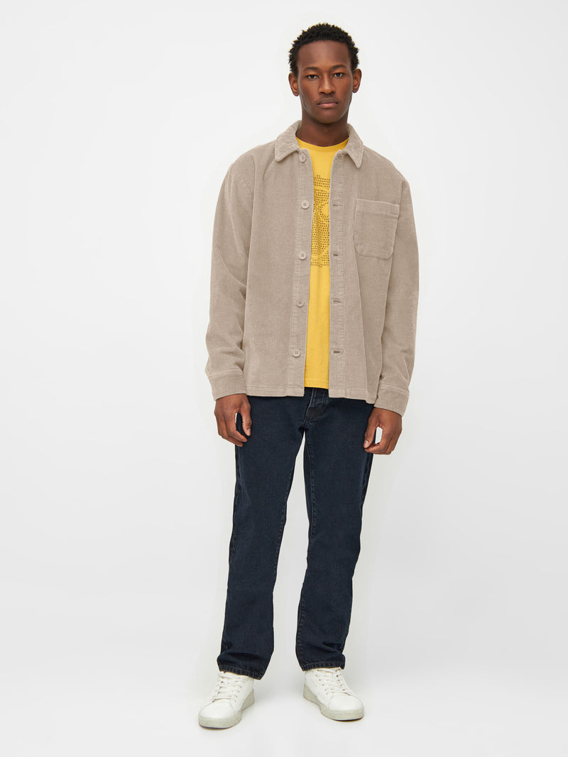 KnowledgeCotton Apparel - MEN Stretched 8-wales corduroy overshirt Overshirts 1228 Light feather gray