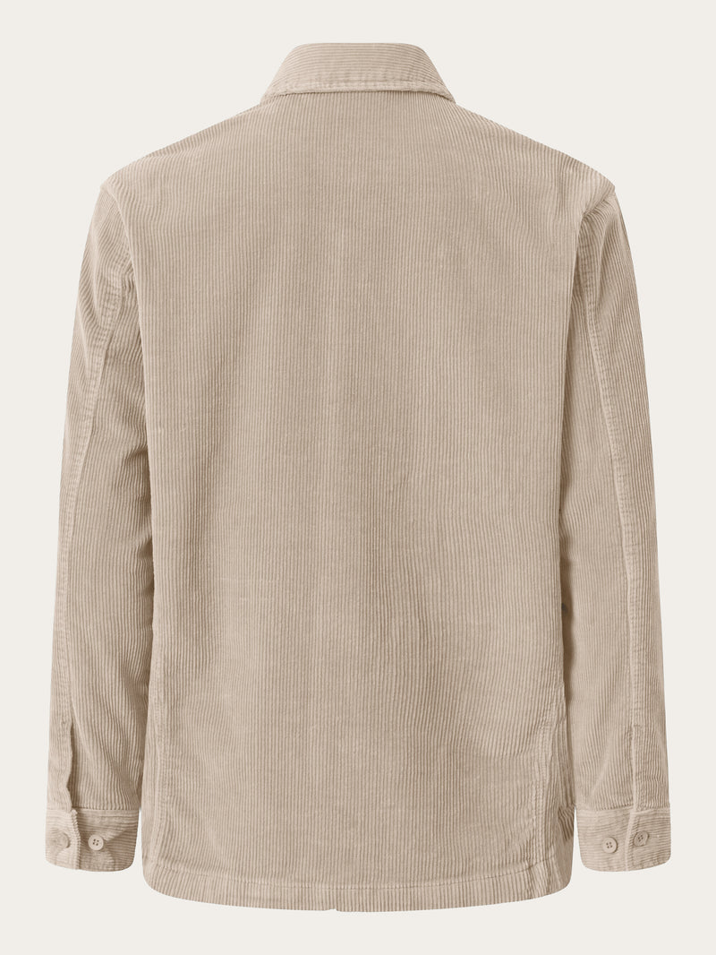 KnowledgeCotton Apparel - MEN Stretched 8-wales corduroy overshirt Overshirts 1228 Light feather gray