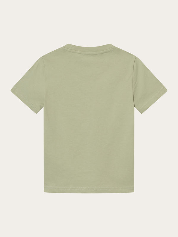 KnowledgeCotton Apparel - YOUNG Mountain owl front print t-shirt T-shirts 1380 Swamp